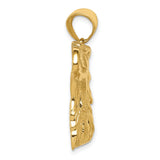 10k Yellow Gold Eagle Head Pendant, Detailed Bald Eagle Design, Patriotic Jewelry for Men