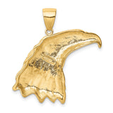 10k Yellow Gold Eagle Head Pendant, Detailed Bald Eagle Design, Patriotic Jewelry for Men