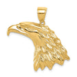 10k Yellow Gold Eagle Head Pendant, Detailed Bald Eagle Design, Patriotic Jewelry for Men