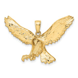 10k Yellow Gold Eagle Pendant with Spread Wings and Talon Detail for Men