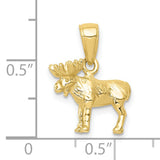10k Yellow Gold Moose Pendant, Detailed Wildlife Design, Rugged Outdoors Style for Men or Unisex
