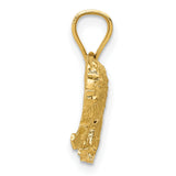 Diamond-Cut Lion Charm Pendant in Real 10k Yellow Gold