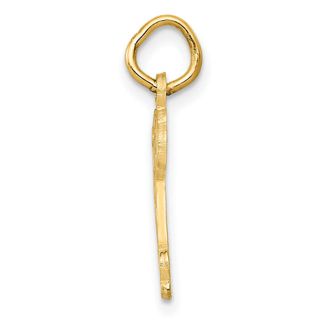 10k Yellow Gold Dog Pendant with Sitting Puppy and Bowtie, Whimsical Animal Charm