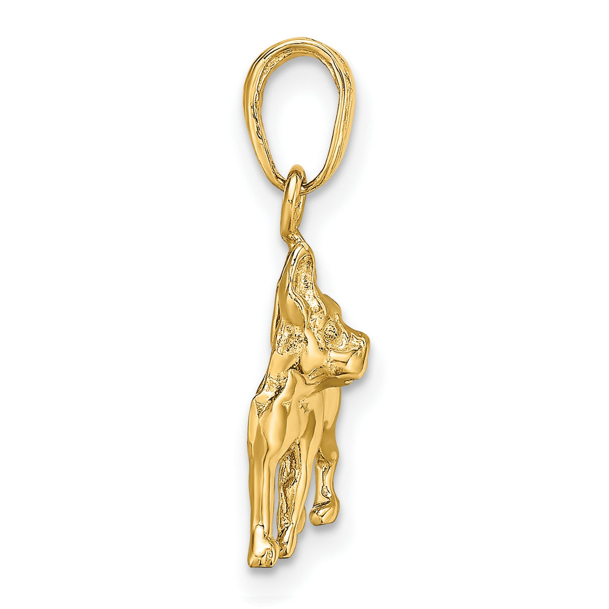 10k Yellow Gold French Bulldog Pendant, Detailed Dog Charm Symbolizing Loyalty and Affection