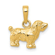 10k Yellow Gold Cocker Spaniel Dog Pendant Charm, Cubic Zirconia, Three Dimensional Design