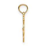 10k Yellow Gold Artist Palette Pendant with Paintbrushes, Art-Inspired Design for Creatives