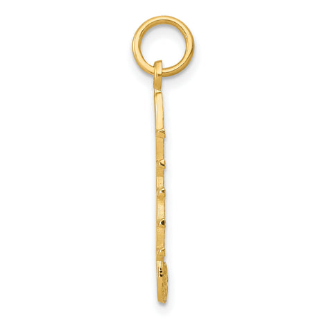 10k Yellow Gold Pendant with Treble Clef and Musical Staff Design for Musicians