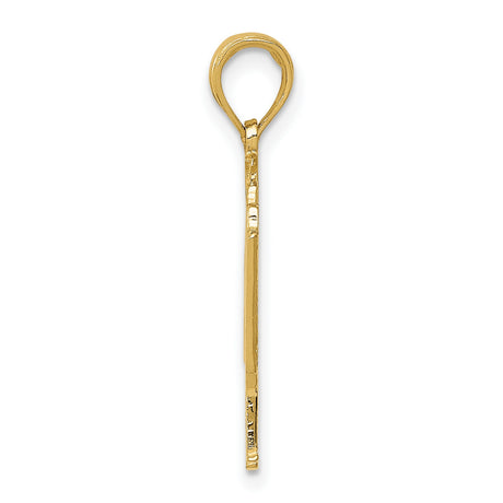10k Yellow Gold Grand Piano Pendant with Musical Notes and Treble Clef Charm
