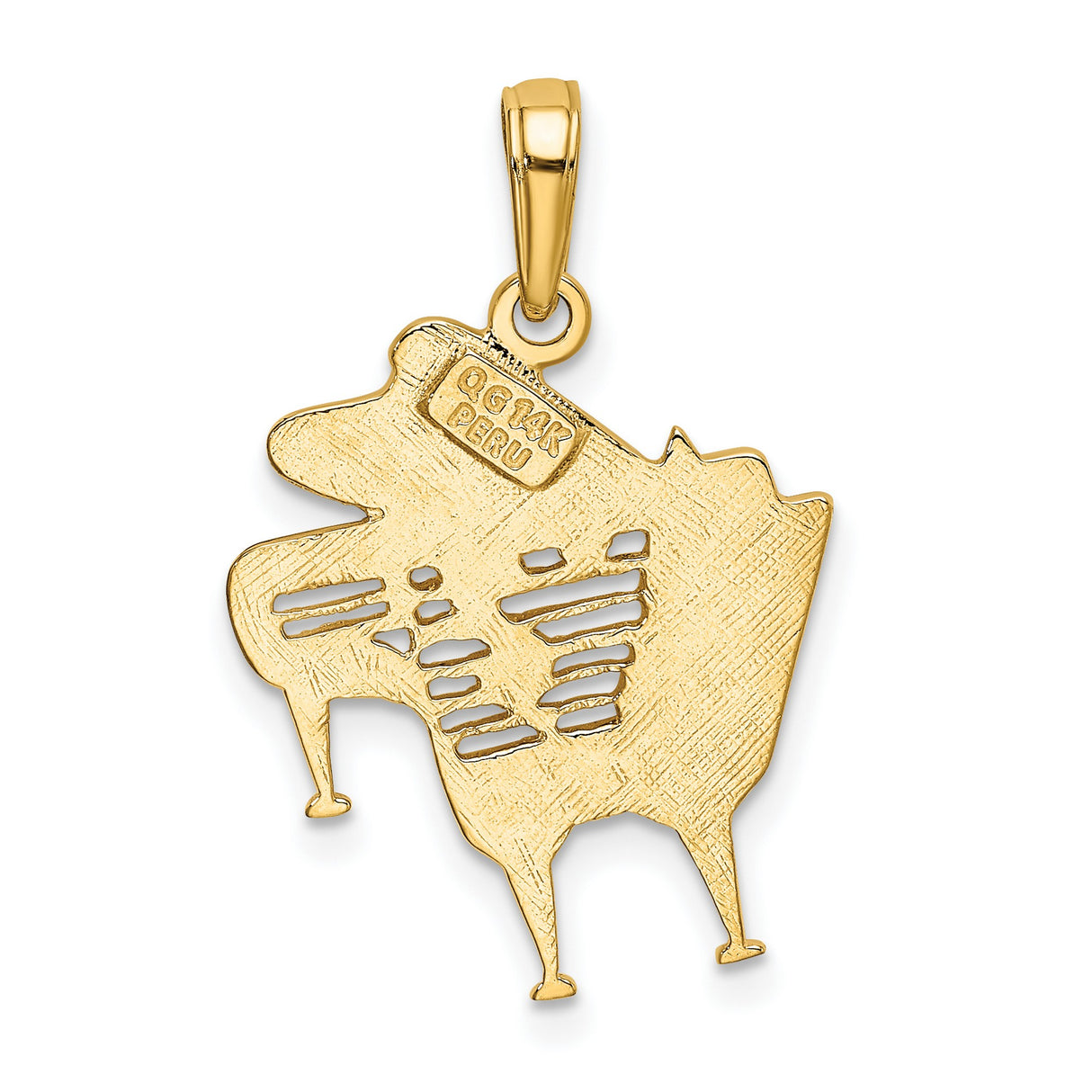 10k Yellow Gold Grand Piano Pendant with Musical Notes and Treble Clef Charm