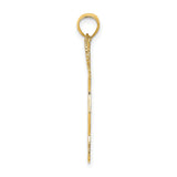 10k Yellow Gold Cheerleader Pendant with Pom-Poms, Sports Charm for Women