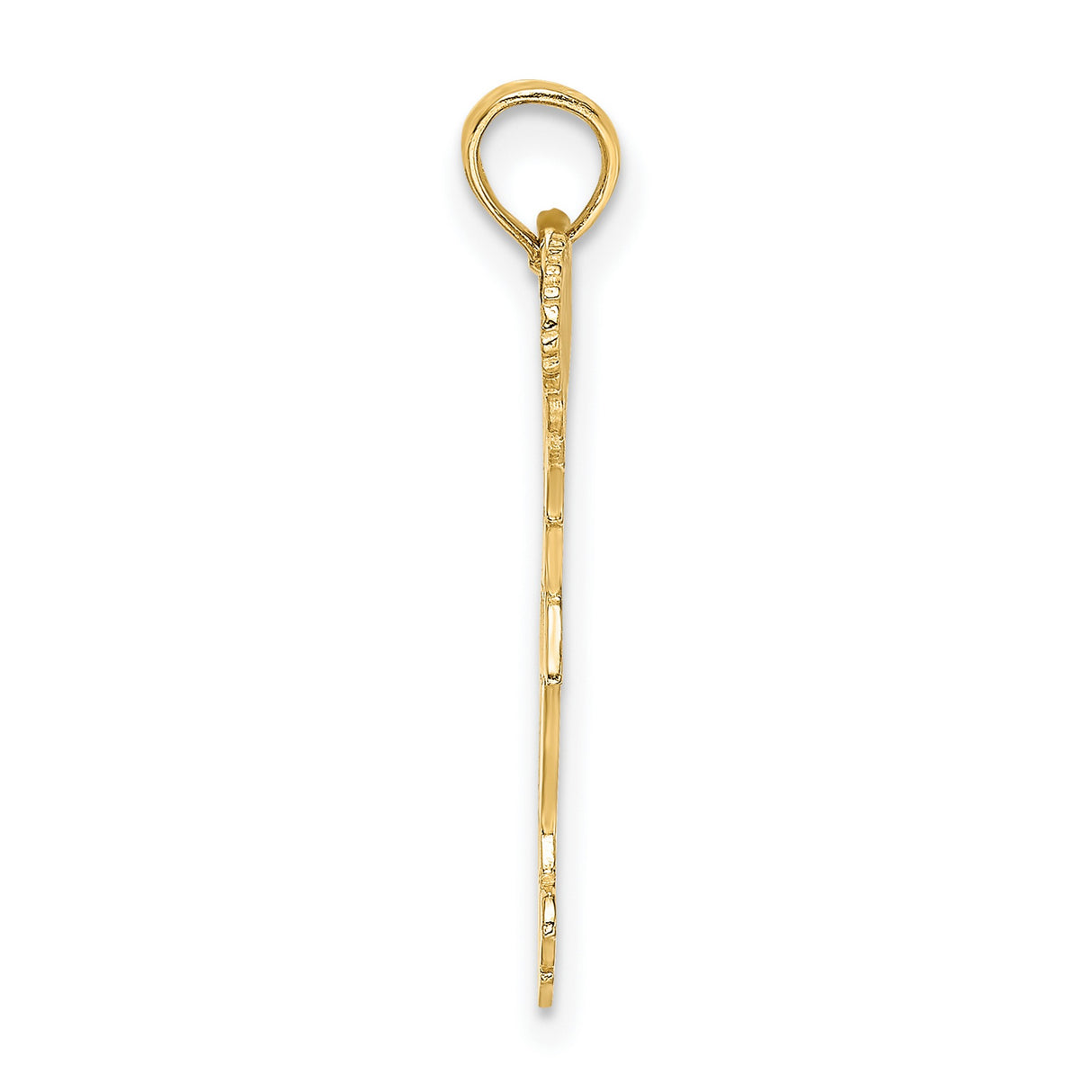 10k Yellow Gold Cheerleader Pendant with Pom-Poms, Sports Charm for Women or Girls