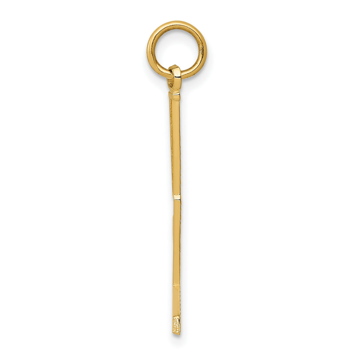 10k Yellow Gold Letter L Pendant, Textured Alphabet Charm, Initial Jewelry for Women or Unisex