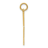10k Yellow Gold Letter L Pendant, Textured Alphabet Charm, Initial Jewelry for Women or Unisex