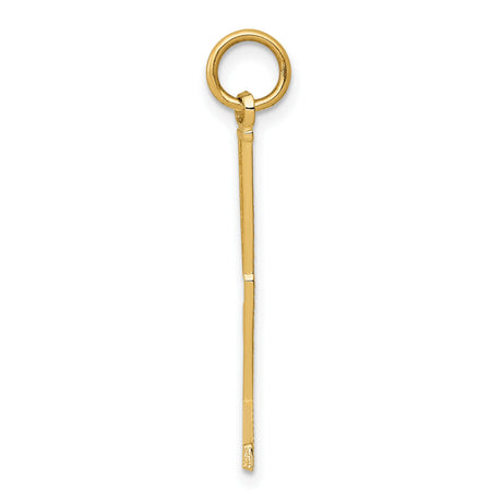 10k Yellow Gold Letter L Pendant, Textured Alphabet Charm, Initial Jewelry for Women or Unisex