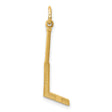 10k Yellow Gold Letter L Pendant, Textured Alphabet Charm, Initial Jewelry for Women or Unisex