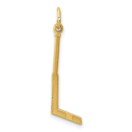 10k Yellow Gold Letter L Pendant, Textured Alphabet Charm, Initial Jewelry for Women or Unisex