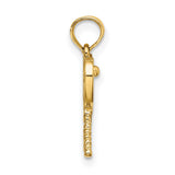 10k Yellow Gold Tennis Pendant with Crossed Rackets and Ball, Sporty Charm for Women or Unisex