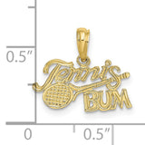 10k Yellow Gold Tennis Bum Pendant with Racket Design, Unisex Sports Charm
