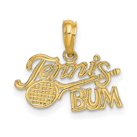 10k Yellow Gold Tennis Bum Pendant with Racket Design, Unisex Sports Charm