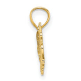 10k Yellow Gold Soccer Mom Pendant, Script Lettering Charm, Sports Theme Jewelry for Women