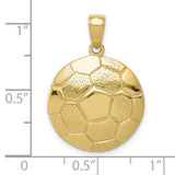 10k Yellow Gold Soccer Ball Pendant with High Polish and Textured Detailing