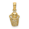 10k Yellow Gold Basketball Hoop and Ball Pendant, Detailed Sports Charm for Men or Unisex