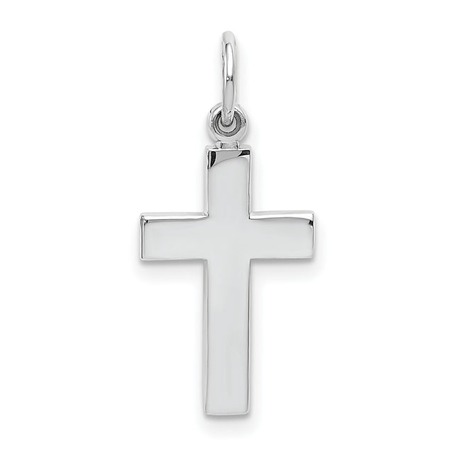 Cross Charm Pendant in Real 10k White Gold