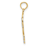 Love Angel Charm Pendant in Real 10k Multi-Tone Gold