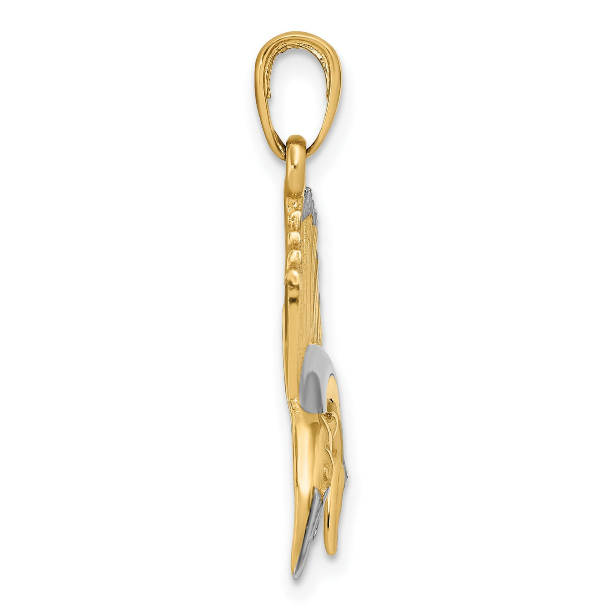 10k Multi-Tone Gold Sailfish Pendant, Two-Tone Ocean Fish Nautical Jewelry