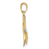 10k Multi-Tone Gold Sailfish Pendant, Two-Tone Ocean Fish Nautical Jewelry