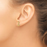10k Yellow Gold Anchor Stud Earrings, Polished Nautical Design for Women