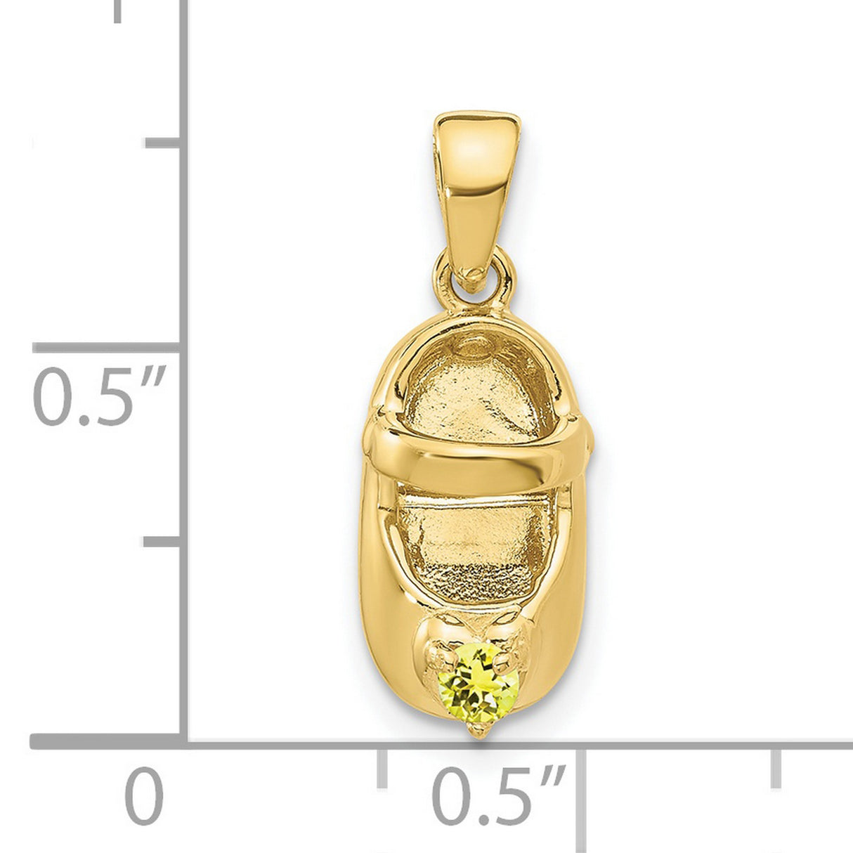 10k Yellow Gold Baby Shoe Pendant with Light Yellow Synthetic Birthstone, Sentimental Jewelry Charm