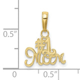 #1 MOM Charm Pendant in Real 10k Yellow Gold