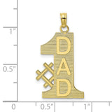 #1 DAD Charm Pendant in Real 10k Yellow Gold