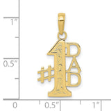 #1 DAD Charm Pendant in Real 10k Yellow Gold