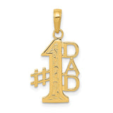 #1 DAD Charm Pendant in Real 10k Yellow Gold