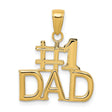 #1 DAD Charm Pendant in Real 10k Yellow Gold