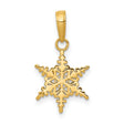 10k Yellow Gold Snowflake Pendant with Intricate Cutout Design, Winter Charm for Women