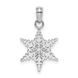 10k White Gold Snowflake Pendant with Cutout Design, Winter Theme