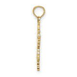 10k Yellow Gold Snowflake Pendant with Cutout Design, Winter Theme Charm for Women