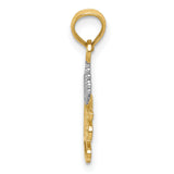 10k Multi-Tone Gold Princess Crown Pendant, Royalty-Inspired Charm for Women and Teens