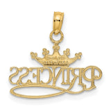 10k Multi-Tone Gold Princess Crown Pendant, Royalty-Inspired Charm for Women and Teens