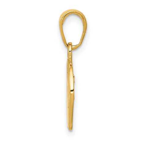 10k Yellow Gold Pendant, Boy Profile Silhouette Charm, Minimalist Family Keepsake Jewelry