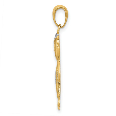 10k Multi-Tone Gold Boy Pendant with Toy Car, Boy in Overalls Charm