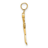 10k Yellow Gold Boy Pendant with T-Shirt and Cap, Stylized Family Charm