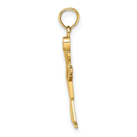 10k Yellow Gold Boy Pendant with T-Shirt and Cap, Stylized Family Charm