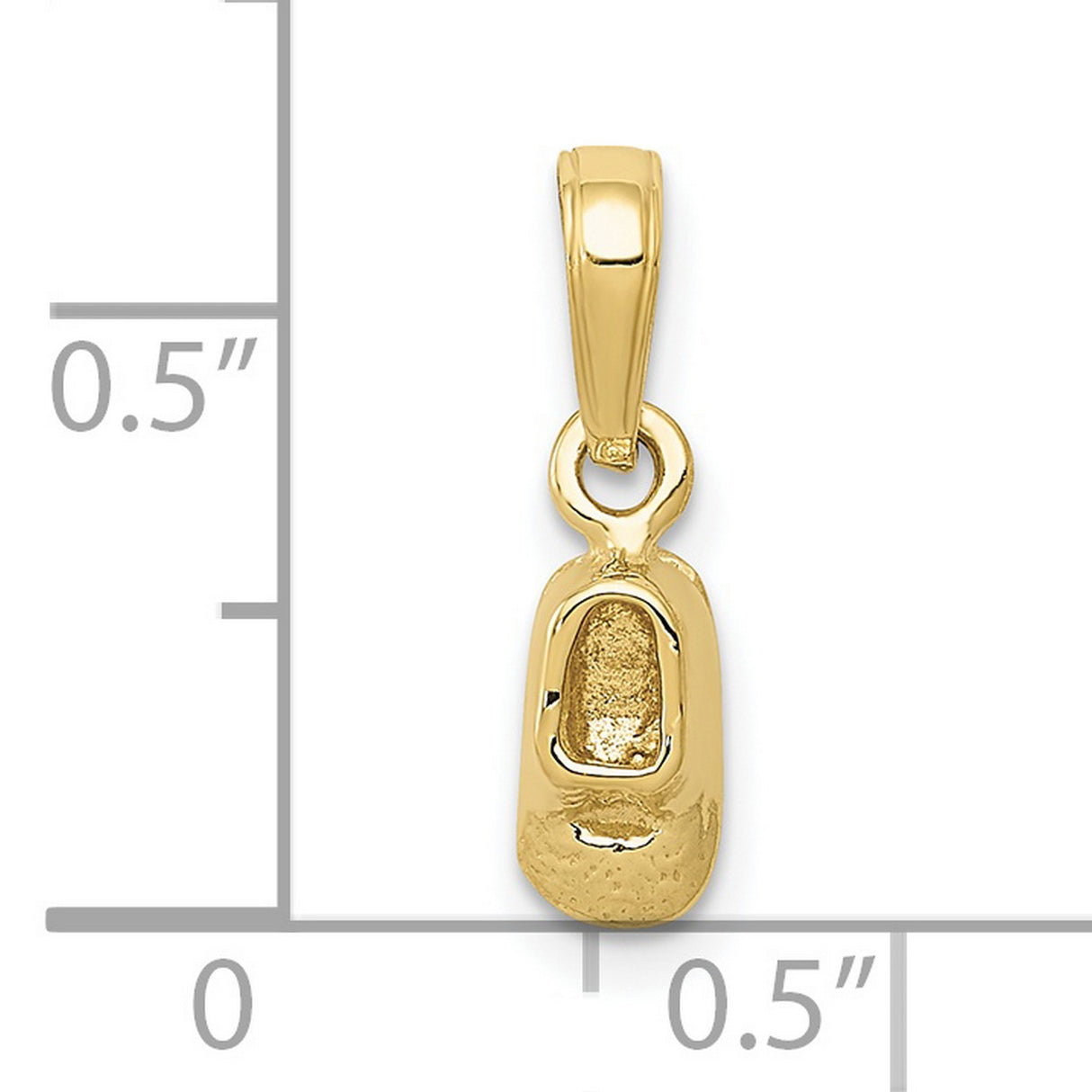 10k Yellow Gold Baby Shoe Pendant, Minimalist Motherhood Keepsake Charm for Women or Unisex Wear