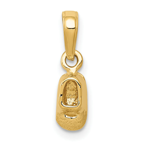 10k Yellow Gold Baby Shoe Pendant, Minimalist Motherhood Keepsake Charm for Women or Unisex Wear