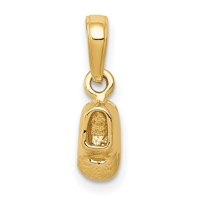 10k Yellow Gold Baby Shoe Pendant, Minimalist Motherhood Keepsake Charm for Women or Unisex Wear