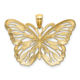10k Multi-Tone Gold Butterfly Pendant with Rhodium Detailing, Nature-Inspired Design for Women